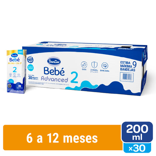 SanCor Bebé 2 Advanced - 200 Ml x 30 Unidades - Nueva Fórmula