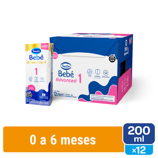 SanCor Bebé 1 Advanced - 200 Ml x 12 Unidades - Nueva fórmula