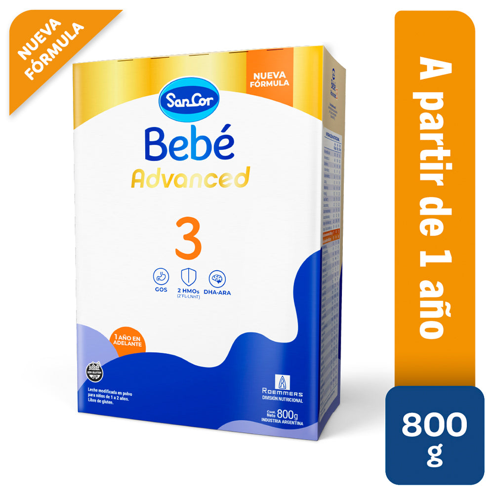 Sancor Bebé 3 Advanced Estuche x 800gs - Nueva Fórmula