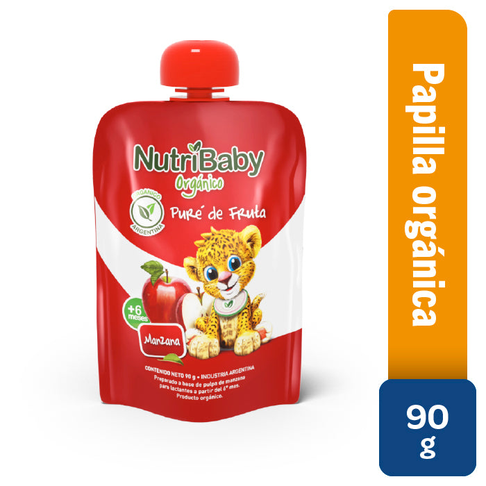Nutribaby Orgánico Puré Manzana Pouch x 90 Grs x 6 Unid.