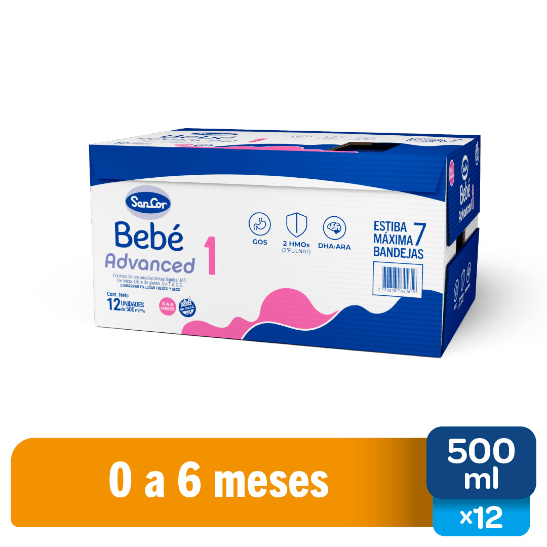 Sancor Bebé 1 Advanced - 500 Ml x 12 Unidades - Nueva Fórmula