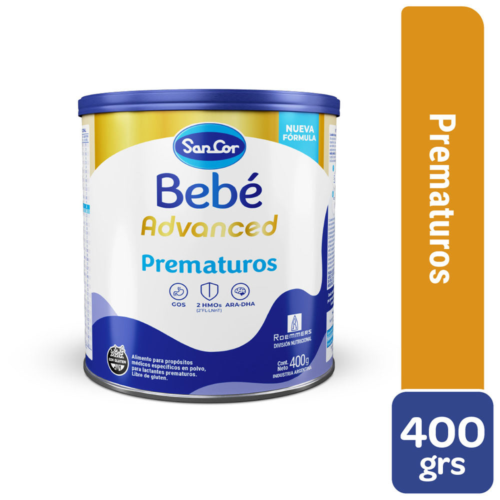 SanCor Bebé Advanced Prematuros Lata x 400g Nueva fórmula