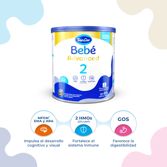 SanCor Bebé 2 Advanced - Lata x 400gr x 3 Unidades
