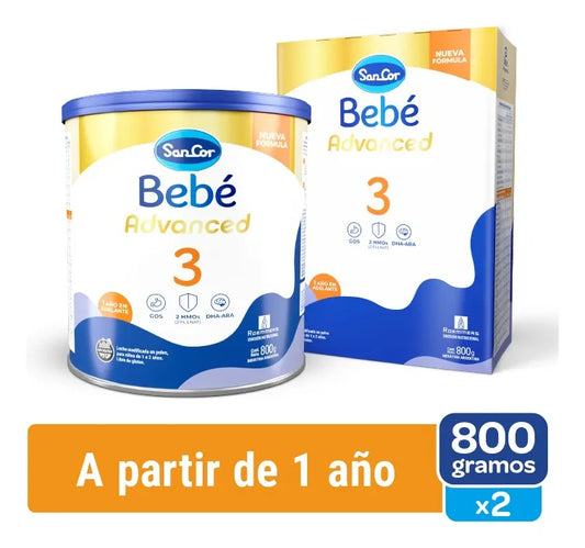 Leche Set Sancor Bebé 3 Advanced Lata 800grs + Estuche 800gr