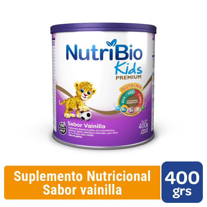Nutribio Kids Sabor Vainilla - Lata x 400 Grs x 3 Unidades