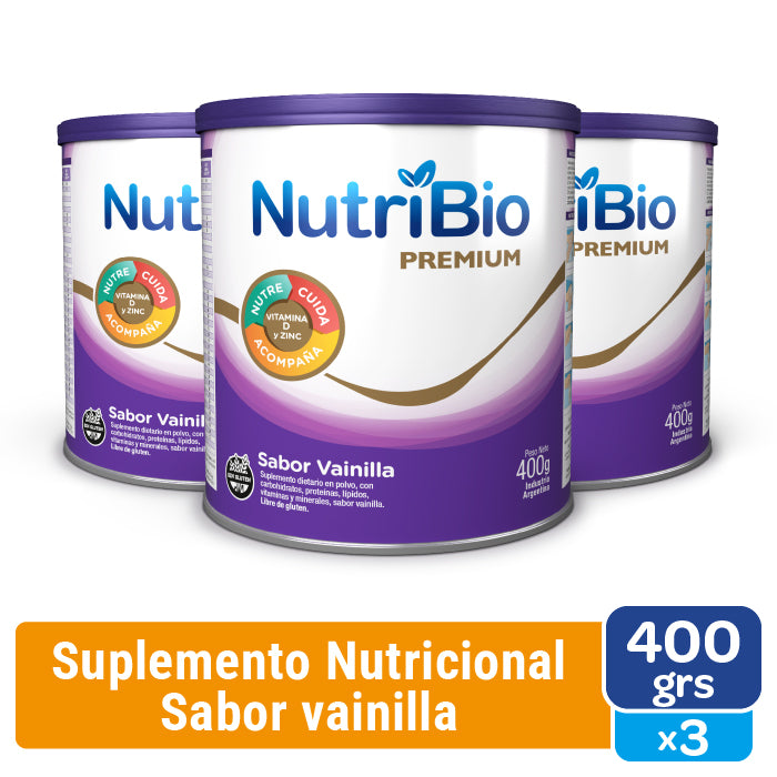 Nutribio Sabor Vainilla - Lata x 400 Grs x 3 Unidades