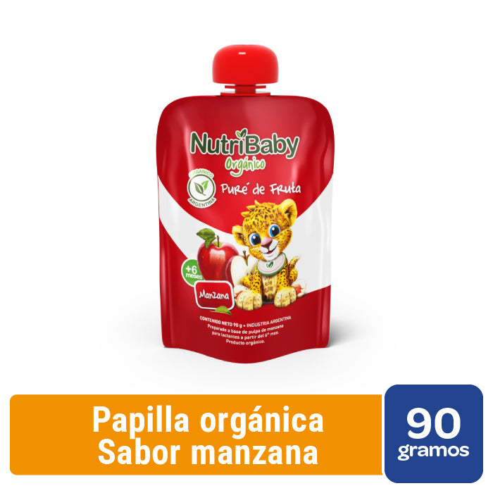 Nutribaby Orgánico Puré Manzana Pouch x 90 Grs x 24 Un