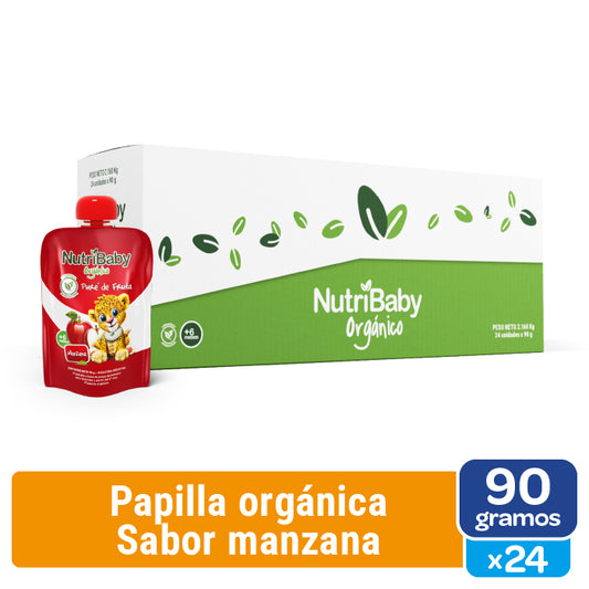 Nutribaby Orgánico Puré Manzana Pouch x 90 Grs x 24 Un