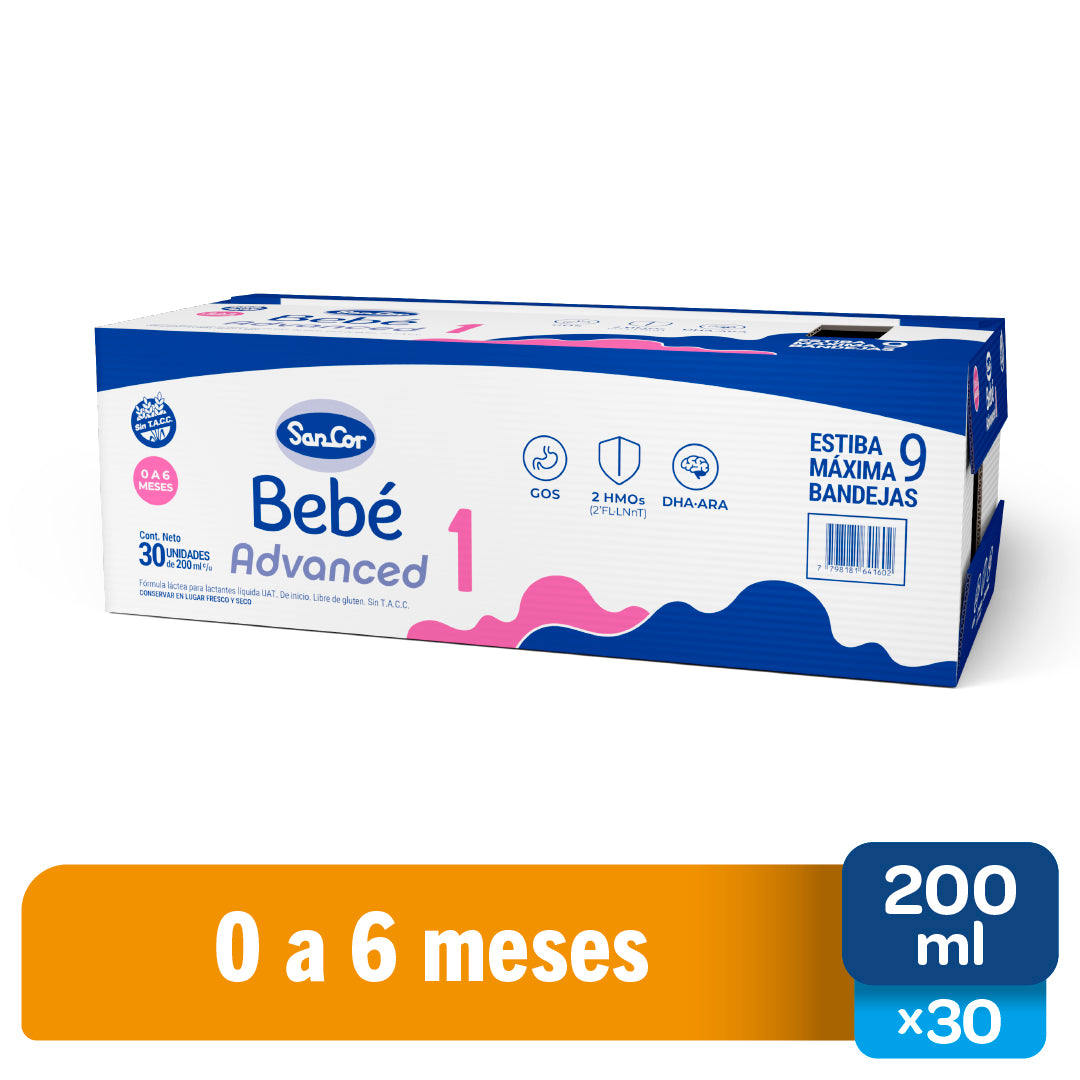 SanCor Bebé 1 Advanced - 200ml x 30 Unidades - Nueva Fórmula