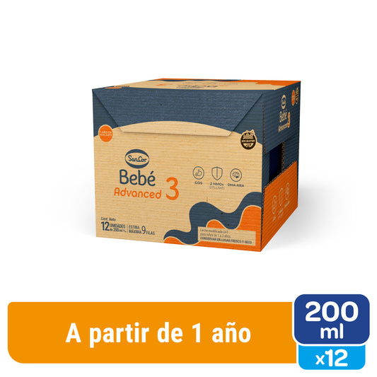 Sancor Bebé 3 Advanced - 200ml X 12 Unidades - Nueva Fórmula