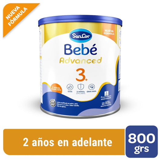 SanCor Bebe 3+ Advanced Lata x 800g - Nueva Fórmula