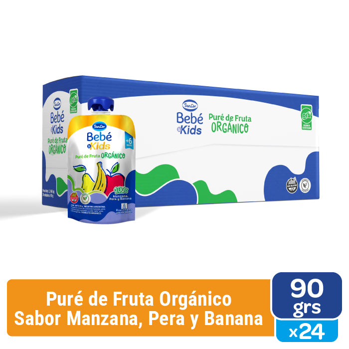 Sancor Bebé Orgánico Puré Mix Frutal Pouch 90g Caja X24