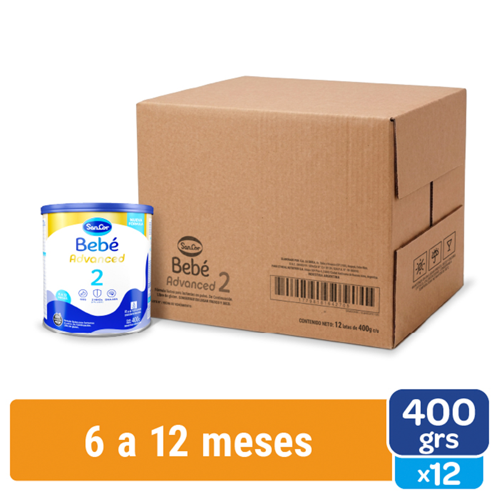 SanCor Bebé 2 Advanced - Lata x 400gr x 12 Unidades