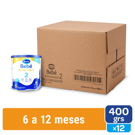 SanCor Bebé 2 Advanced - Lata x 400gr x 12 Unidades