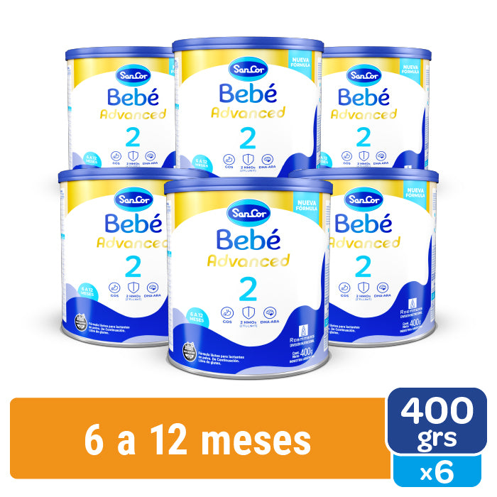 SanCor Bebé 2 Advanced - Lata x 400gr x 6 Unidades