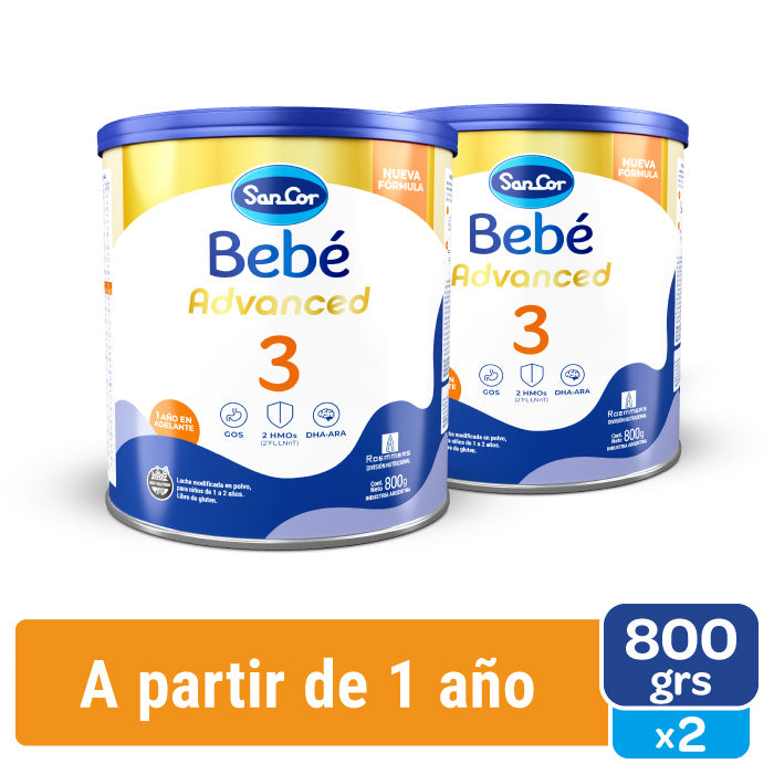 SanCor Bebé 3 Advanced Lata 800g Kit x2 Unidades