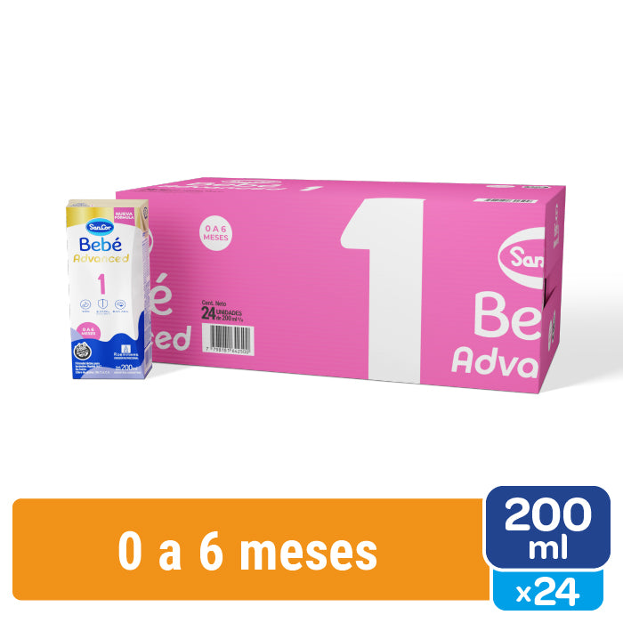 SanCor Bebé 1 Advanced - 200ml x 24 Unidades - Nueva Fórmula