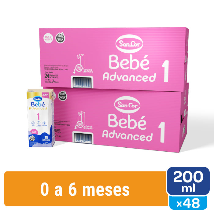SanCor Bebé Advanced Formula Etapa 1 Brick 48 Un X 200 Ml