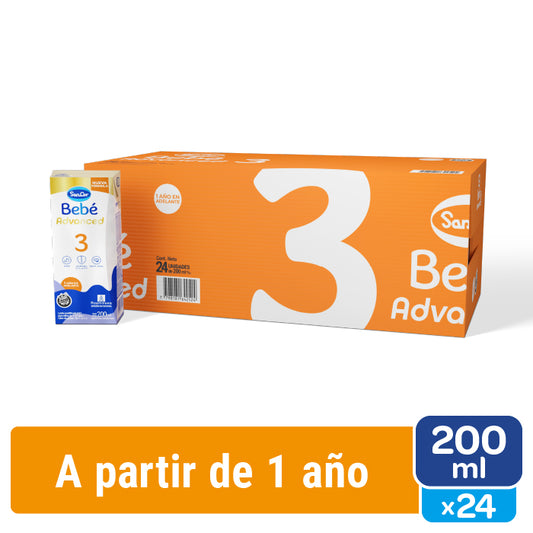 SanCor Bebé 3 Advanced - 200 Ml x 24 Unidades - Nueva Fórmula