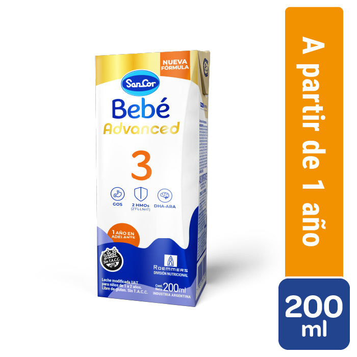 Sancor Bebe Advanced Formula Etapa 3 Brick 48 Un X 200 Ml