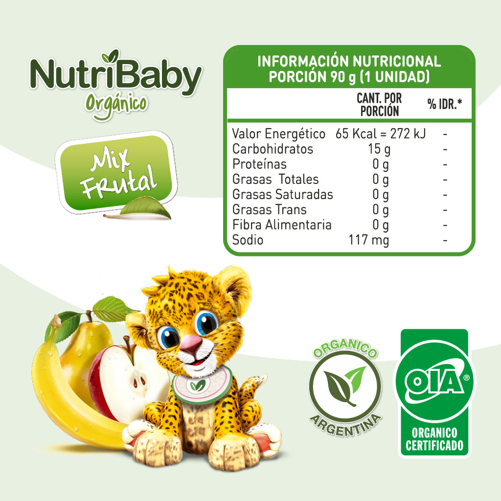Nutribaby orgánico Puré Mix Frutas pouch x 90 grs.#104033041BA